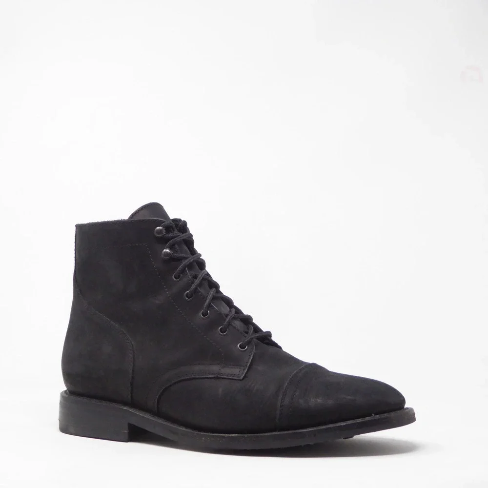 Thursday Boot Co Mens Captain Lace Up Boots Black Matte Leather 12